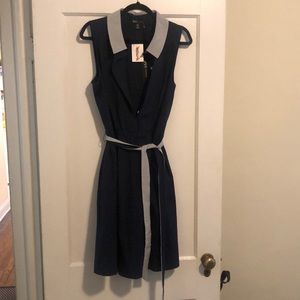 Plus Vintage inspired Collared Tie Dress